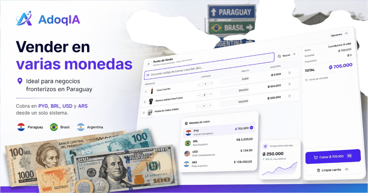 Cobrar en Reales, Dólares y Guaraníes: la solución para negocios fronterizos
